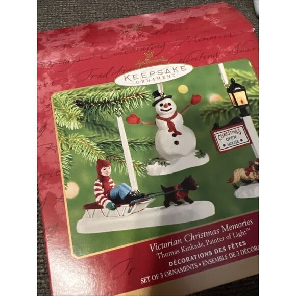 Hallmark Keepsake Ornament Thomas Kinkade Victorian Christmas Memories Set 2001 - Picture 1 of 8